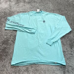 Simply Southern Shirt Mens Large Light Blue Long Sleeve Ocean Lives Matter Tee